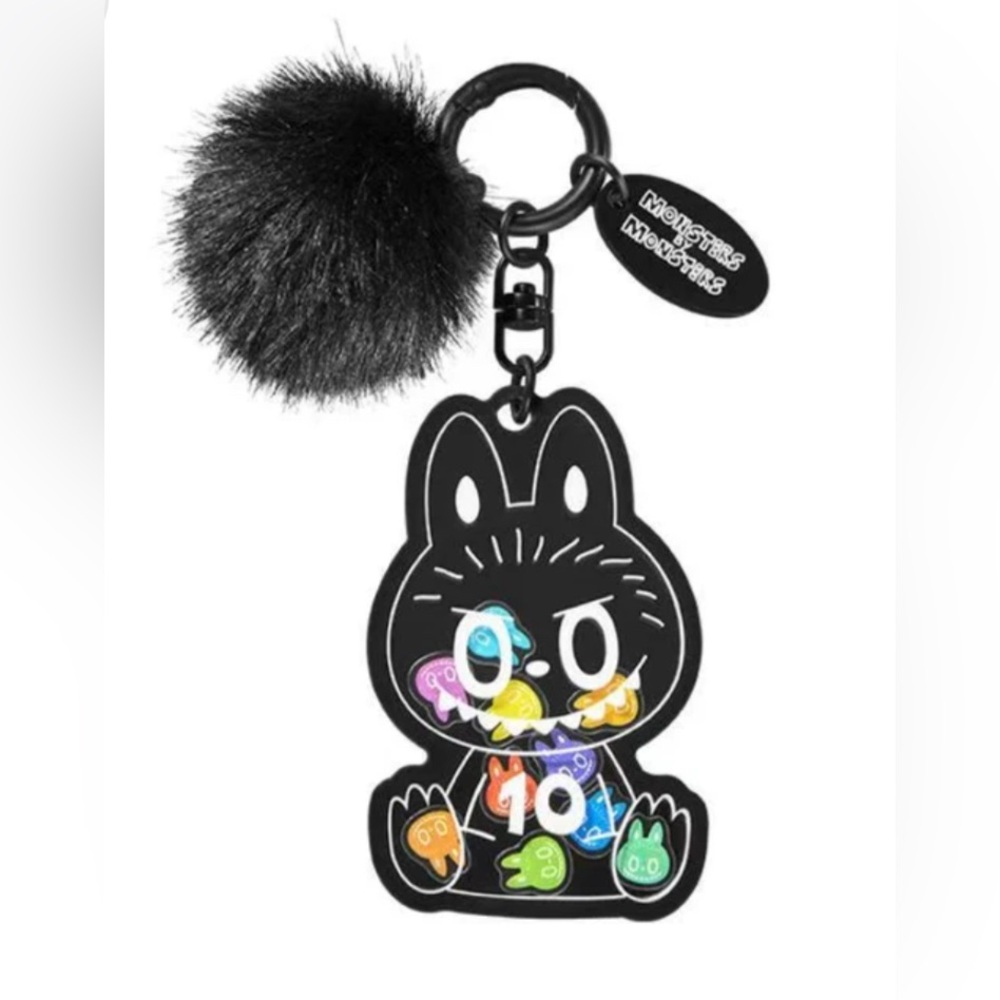 Labubu The Monsters 10th Anniversary Acrylic Shaker Keychain, Limited Edition